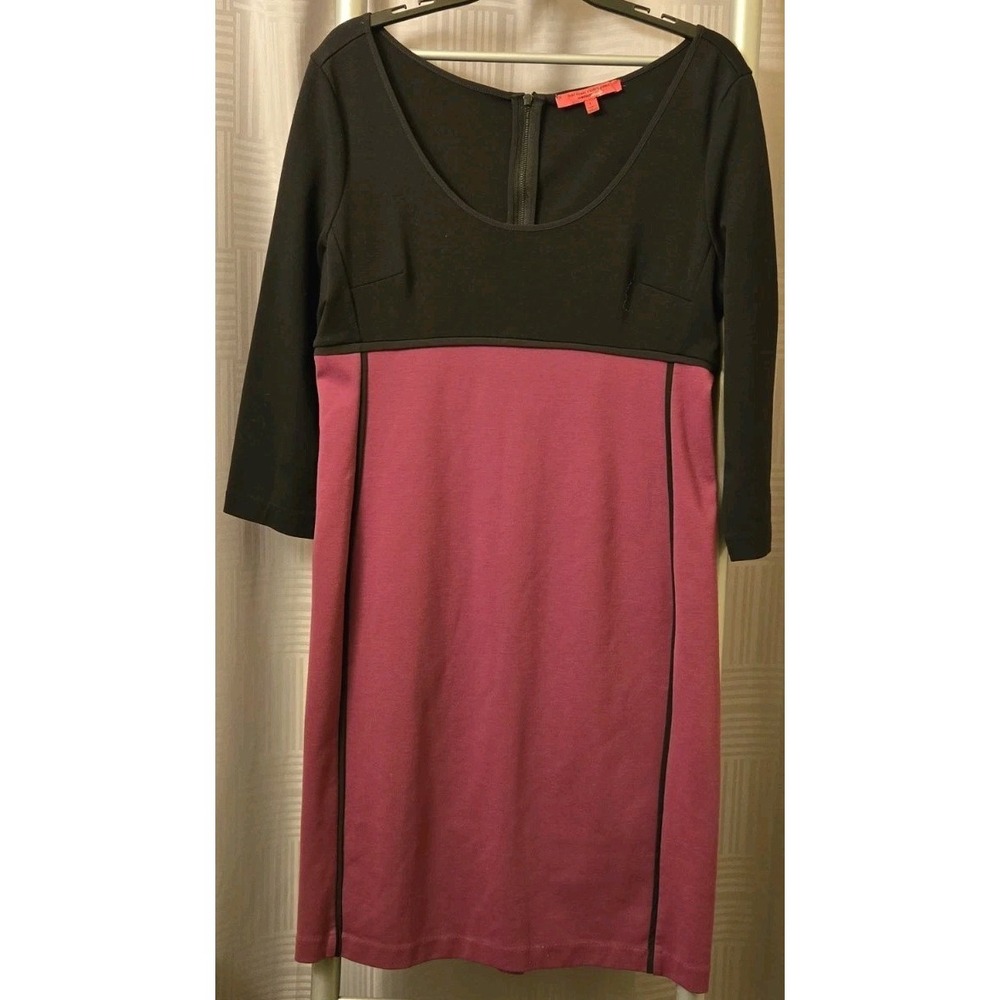 Narciso Rodriguez For Design Nation Women's Color Block Black Berry Dress Size L - Picture 2 of 9